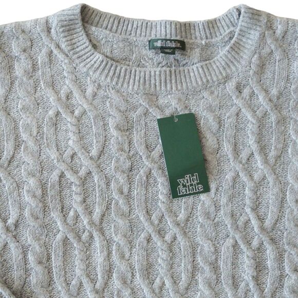 NWT Wild Fable Cable Knit Cropped Sweater - Picture 4 of 9